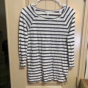 Joie Navy and White Striped Long Sleeve Top